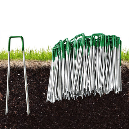 100Pcs U Shaped Metal Garden Landscape Staples