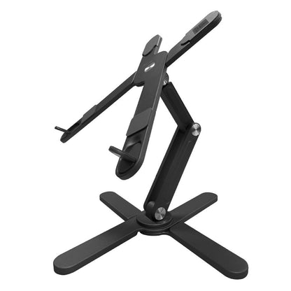 360 Degree Rotating Aluminum Laptop Stand Adjustable Desktop Notebook Holder Black