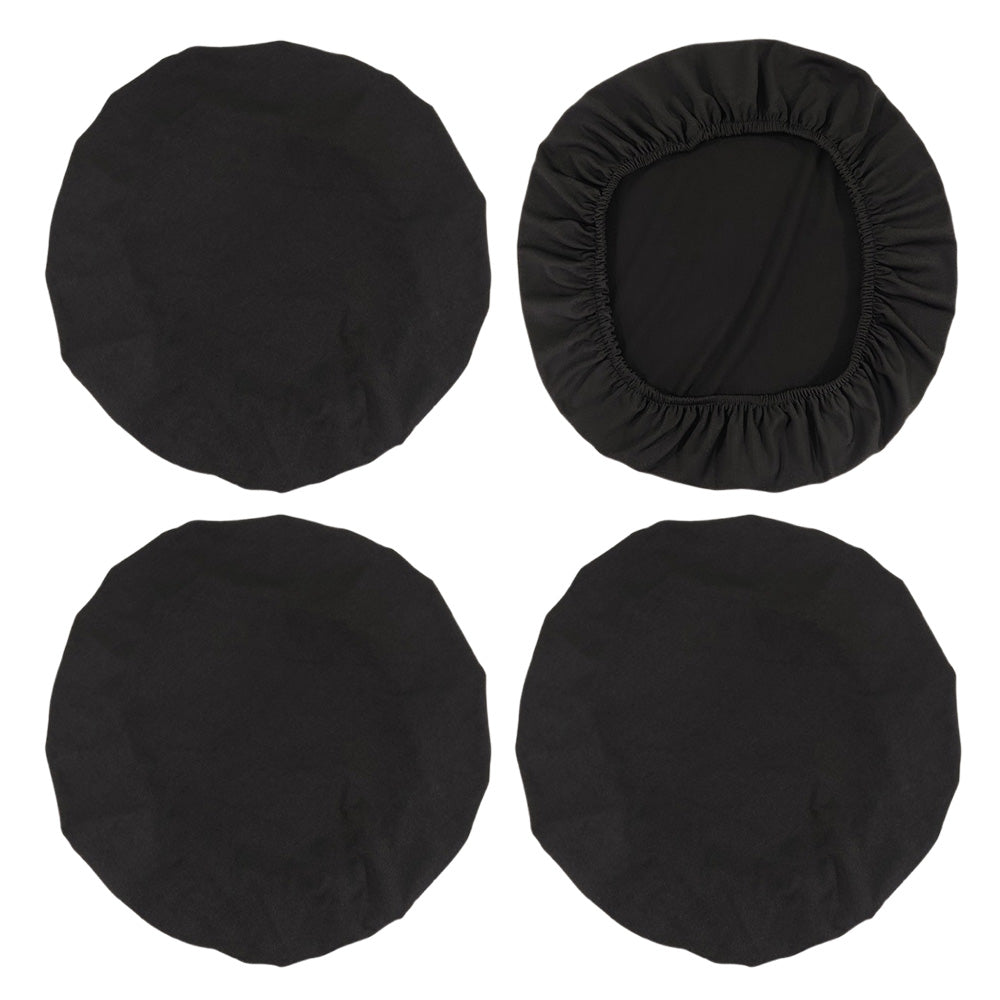 4 Piece Stretch Removable Dining Chair Seat Cushion Slipcovers - Black