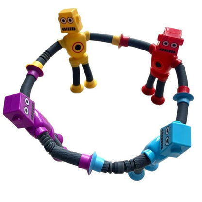 4Pcs Suction Cup Pop Tubes Stretchy Sensory Fidget Toys for Kids Style 1