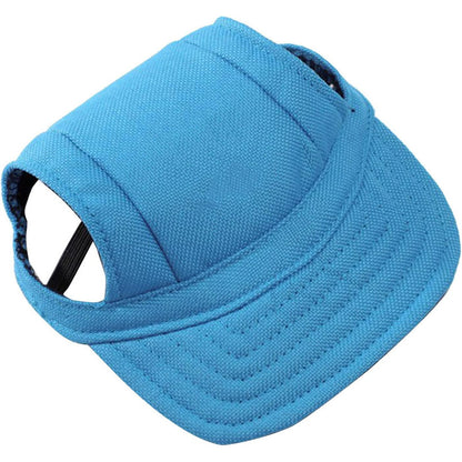 Dog Baseball Cap Adjustable Pet Hat with Ear Holes Blue XL