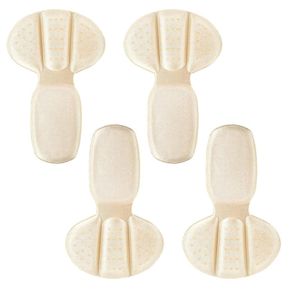 2 Pairs of Back of Heel Cushion Pads Mesh Adhesive Heel Grips Inserts Heel Protectors Beige