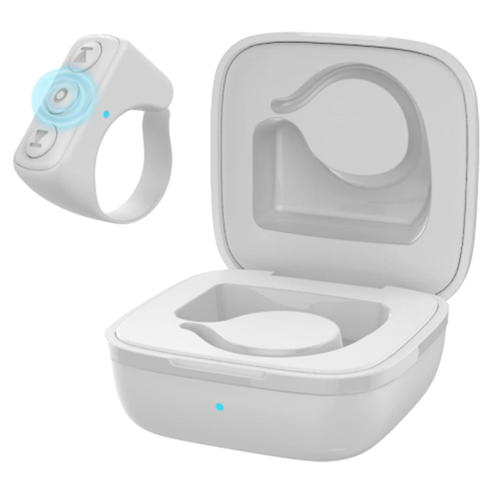 Bluetooth Remote Control TikTok Kindle Page Turner Bluetooth Ring Button for iPhone Android White