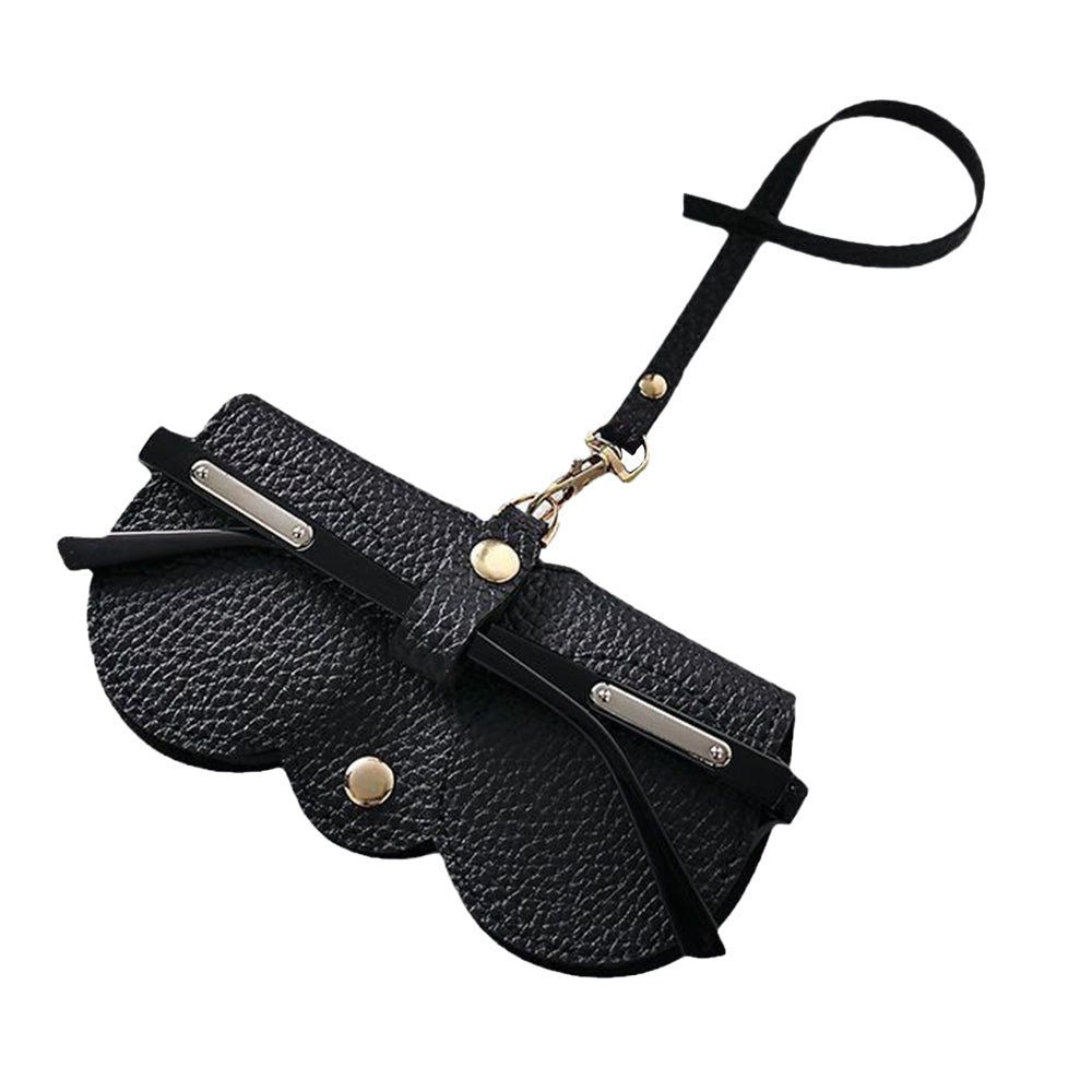 2Pcs Portable Eyeglasses Storage Pouch Sunglasses Reading Glasses Storage Holder Black and Khaki
