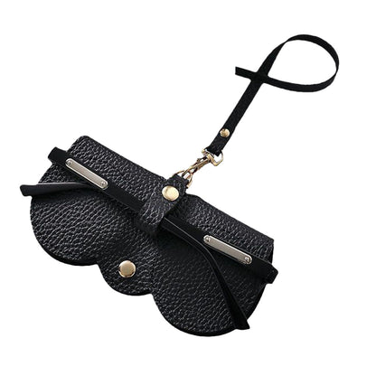 2Pcs Portable Eyeglasses Storage Pouch Sunglasses Reading Glasses Storage Holder Black and Khaki
