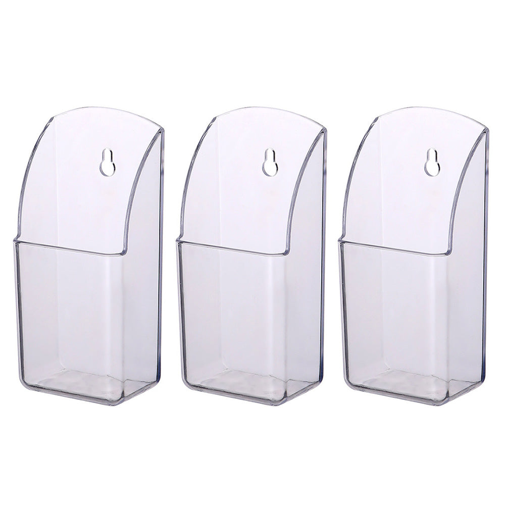 3 Pack Clear Remote Control Holder Wall Mount Organizer for TV AC Phone Glasses