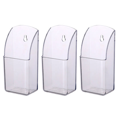 3 Pack Clear Remote Control Holder Wall Mount Organizer for TV AC Phone Glasses