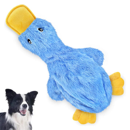 Interactive Dog Chew Toy Small Dog Toys Plush Duck Dog Toy-Blue