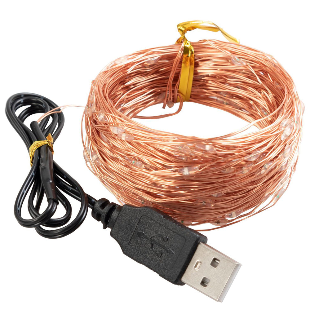 20m LED String Lights USB Powered 200 LEDs Copper Wire String Lights-Warm White