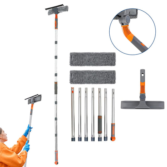 2 in 1 Window Cleaning Tool Squeegee Window Cleaner Kit with 2 Microfiber Cloths Style 1