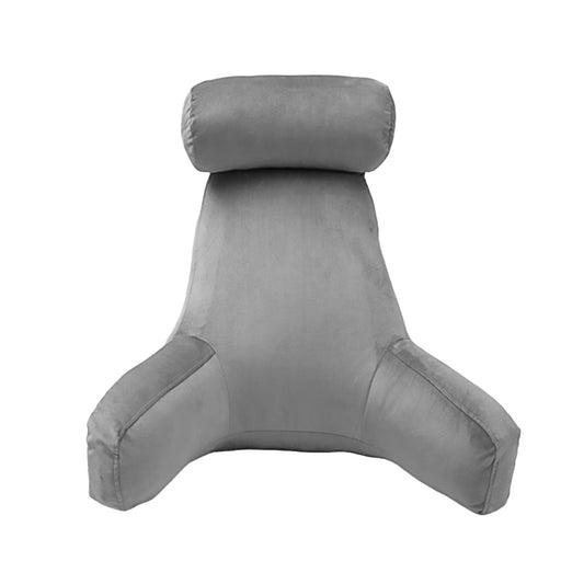 Backrest Pillow Neck Lumbar Support Chair Cushion with Arms Headrest Grey