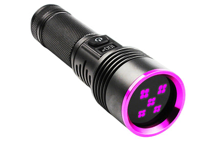 365nm Black Light UV Flashlight With LCD Display Rechargeable Torch Lamp