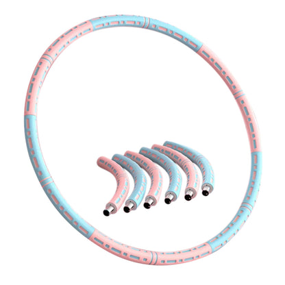 Detachable Weighted Hula Hoop 6 Sections Adjustable Fitness Hoop for Adults-Pink