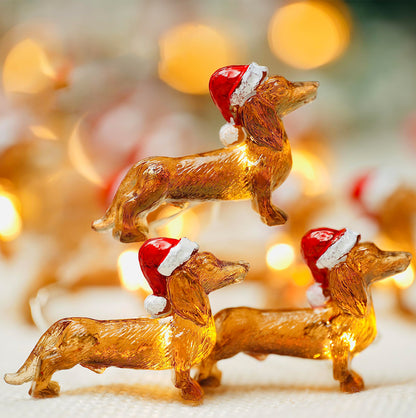 LED Dachshund Christmas String Lights Battery Powered Holiday Decor