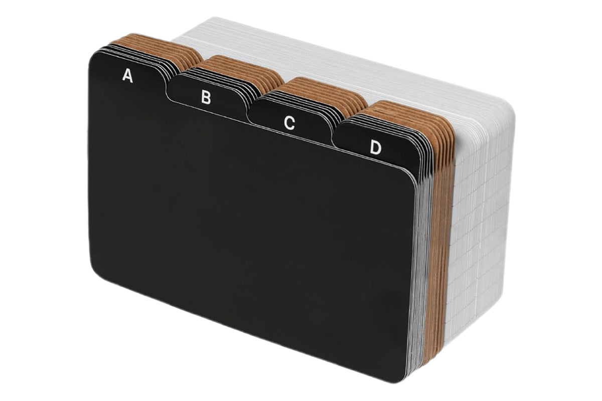 Ruled Index Card Box Set Index Cards Organizer Box -Black