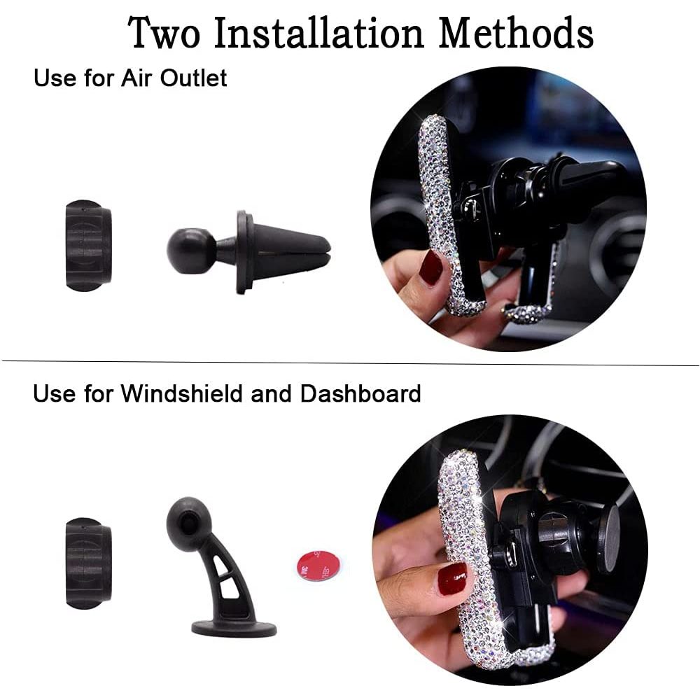 Universal Bling Rhinestones Car Phone Holder Car Air Vent Mount Phone Gravity Holder