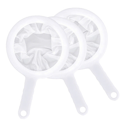 3Pcs Fine Mesh Strainer with Handle and Nylon Filter Sieve for Juice Wine