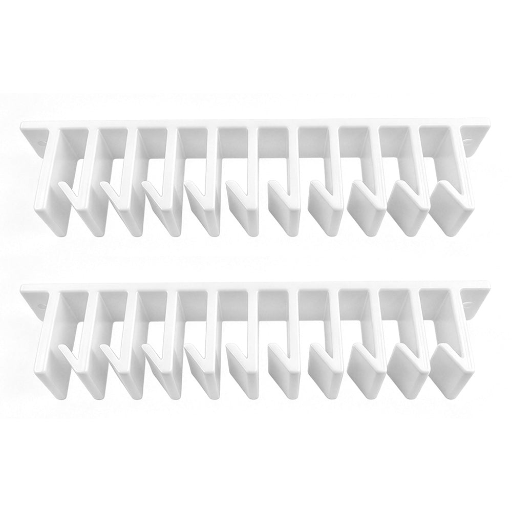 2 Pack 10 Slots Kitchen Under Cabinet Food Container Lid Organizer Storage White