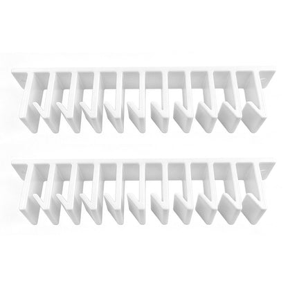 2 Pack 10 Slots Kitchen Under Cabinet Food Container Lid Organizer Storage White