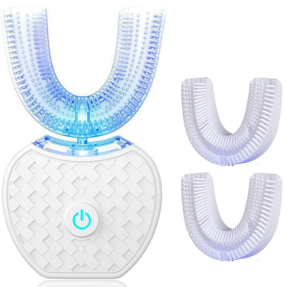 U-Shaped Electric Toothbrush 360-degree Sonic Cleaning Tooth Brush for Adults-white
