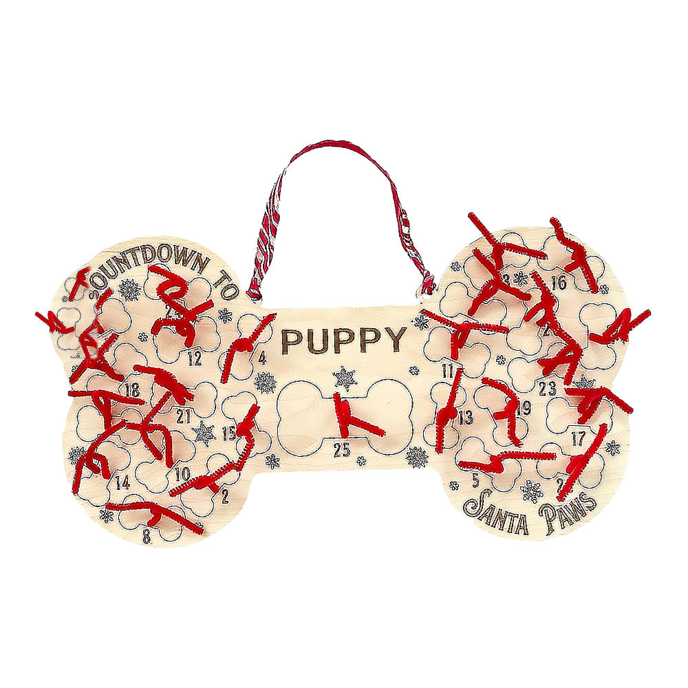 Christmas Dog Bone Shaped Advent Calendar 25 Days Xmas Countdown Calendar Hanging Pendant