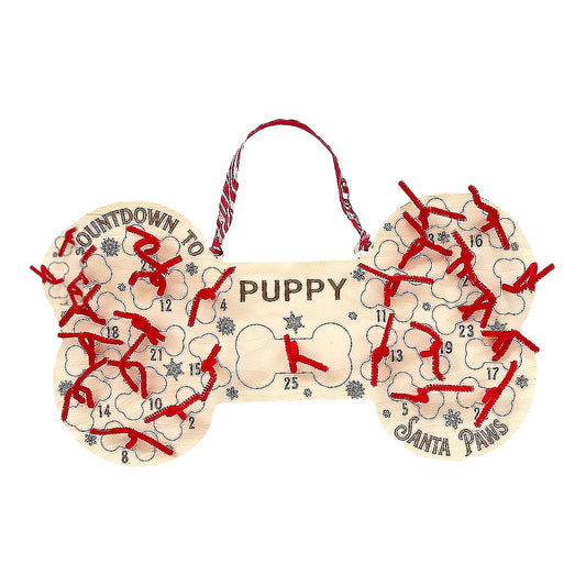 Christmas Dog Bone Shaped Advent Calendar 25 Days Xmas Countdown Calendar Hanging Pendant