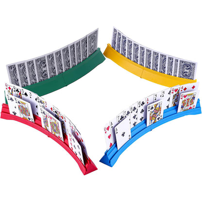 4 Pack Double Layer Playing Card Holders with Curved Grip