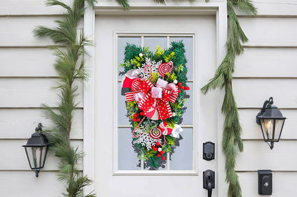 Christmas Hanging Upside Down Tree Candy Decoration for Door Wall