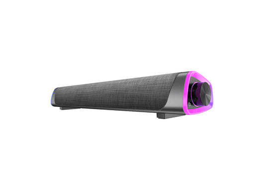 Bluetooth Computer Speakers with Colorful LED Lights for Monitor-Black