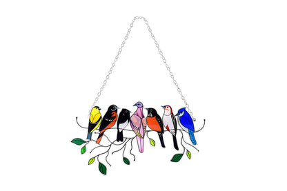 Multicolor Birds Window Hanging Stained Acrylic Window Ornaments Mothers Day Gift-Style 3