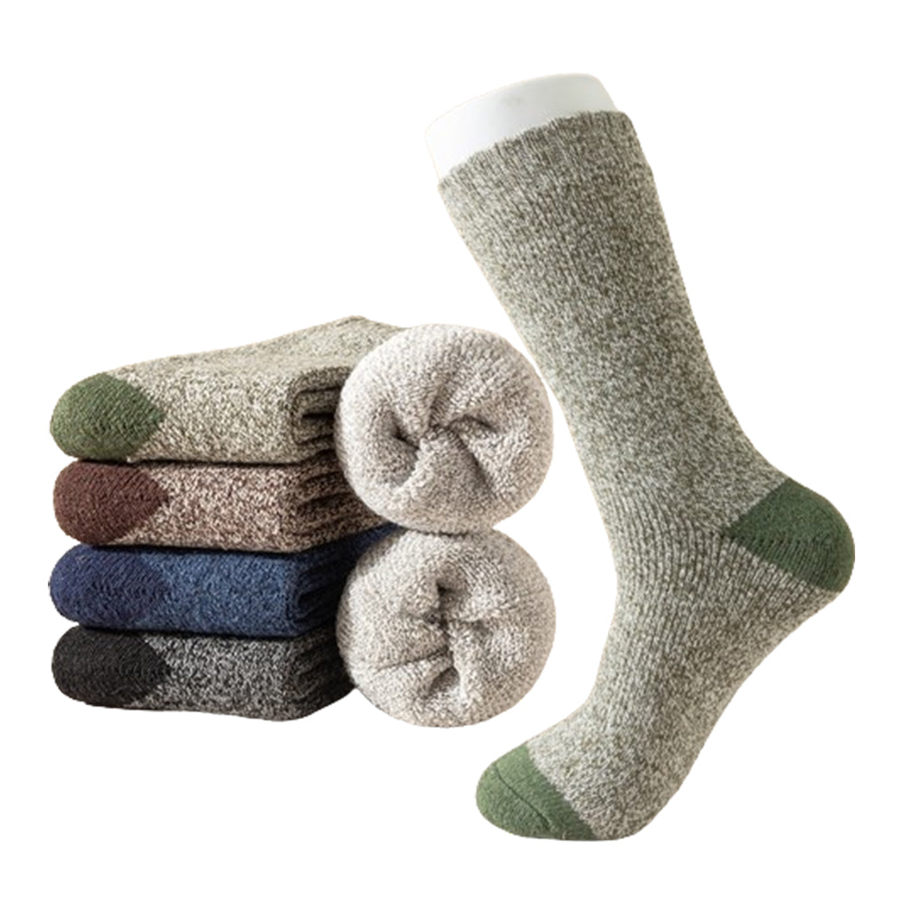 5 Pairs of Men Thermal Wool Socks Winter Warm Hiking Socks