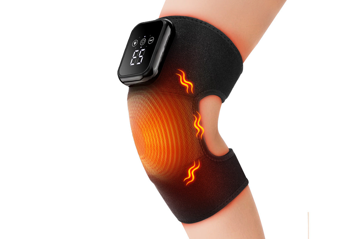 2Pcs Knee Massager with Heat Vibration Electric Heated Knee Brace with 3 Levels