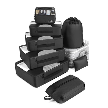 8Pcs Set Travel Packing Cubes for Suitcases Luggage Organizer Bags Set Black