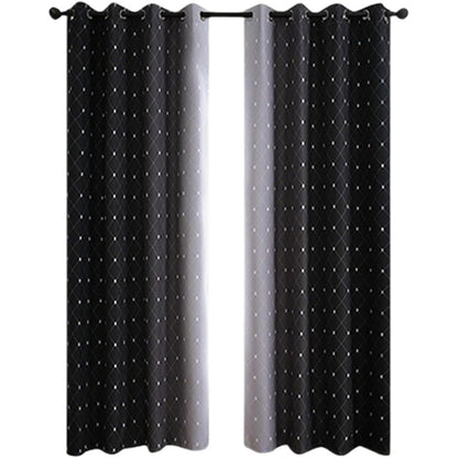 Blackout Curtain Gradient Color Curtains-Black