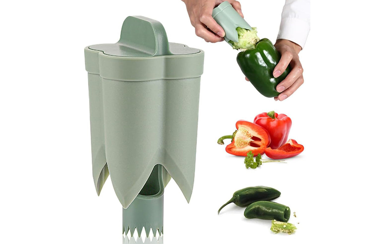 2 in 1 Pepper Corer Remover Fruit Cucumber Corer Separator Tool Tomato Seed Remover