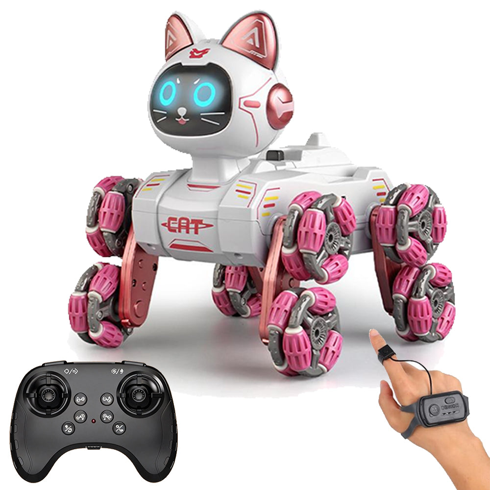 Smart Robot Cat 8 Wheel Gesture Sensing Smart Toy Cat - Pink