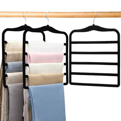 3Pcs 5-Tier Closet Organizers Space-Saving Hangers for Pants Scarf Storage