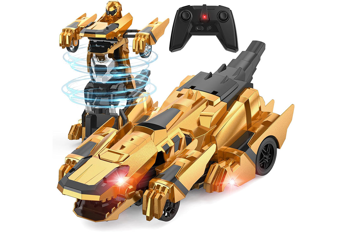 Dinosaur Transform Rc Cars 2.4Ghz Remote Control Car Transforming Robot-Yellow