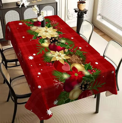 Christmas Plaid Tablecloth Red Christmas Decoration Table Cover