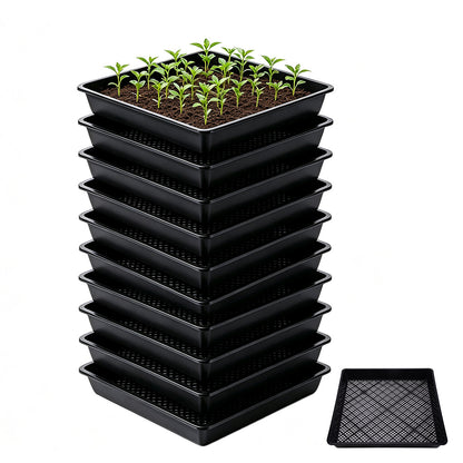 10 Piece 42cm Square Fine Hole Seedling Trays for Propagation