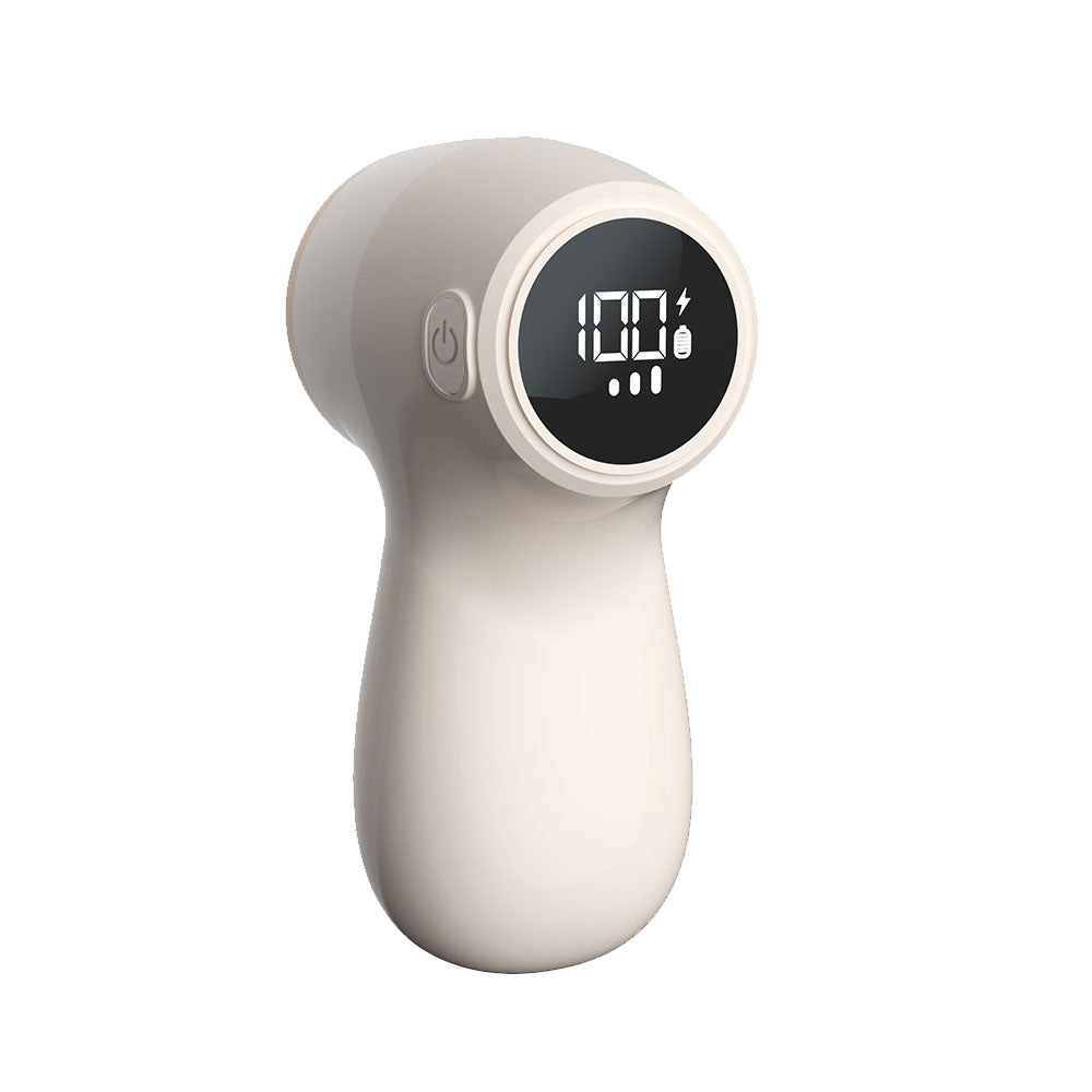 Rechargeable Electric Fur Remover Digital Display Fabric Shaver for Clothes Beige