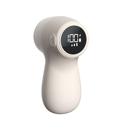 Rechargeable Electric Fur Remover Digital Display Fabric Shaver for Clothes Beige