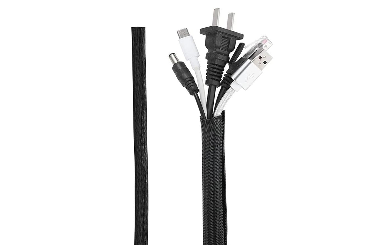 173Pcs Cable Management Organizer Kit Cable Sleeve Split with Self Adhesive Cable Clips Holder