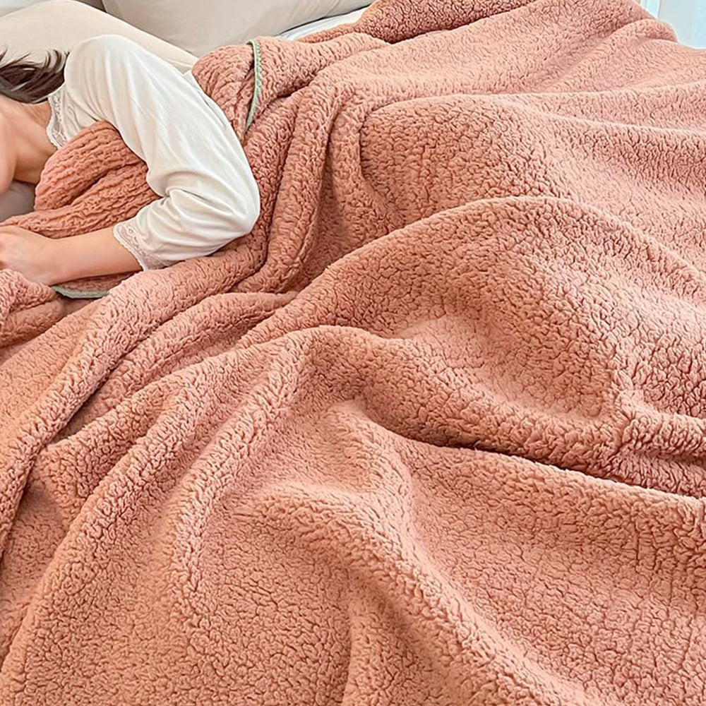 Sherpa Throw Blanket Winter Fuzzy Throws Cozy Blanket Pink