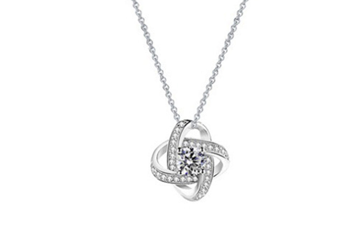 Eternal Rose Flower with Necklace Preserved Rose Necklace in Box-Silver