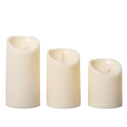 3 Piece Flameless Candles with Dancing Flame for Home Party