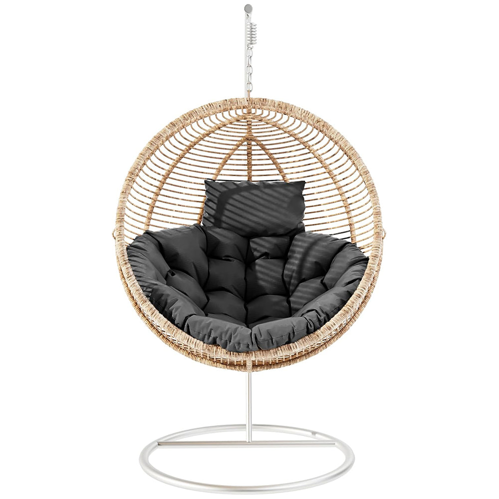 Hanging Egg Chair Cushion Seat Pad for Swing Chair Patio Furniture Black