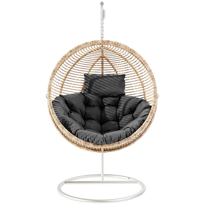 Hanging Egg Chair Cushion Seat Pad for Swing Chair Patio Furniture Black