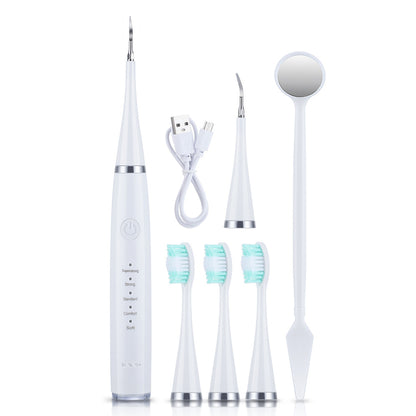 Electric Toothbrush Scaler Stains and Tartar Remover Tools Teeth Cleaning Kit -White