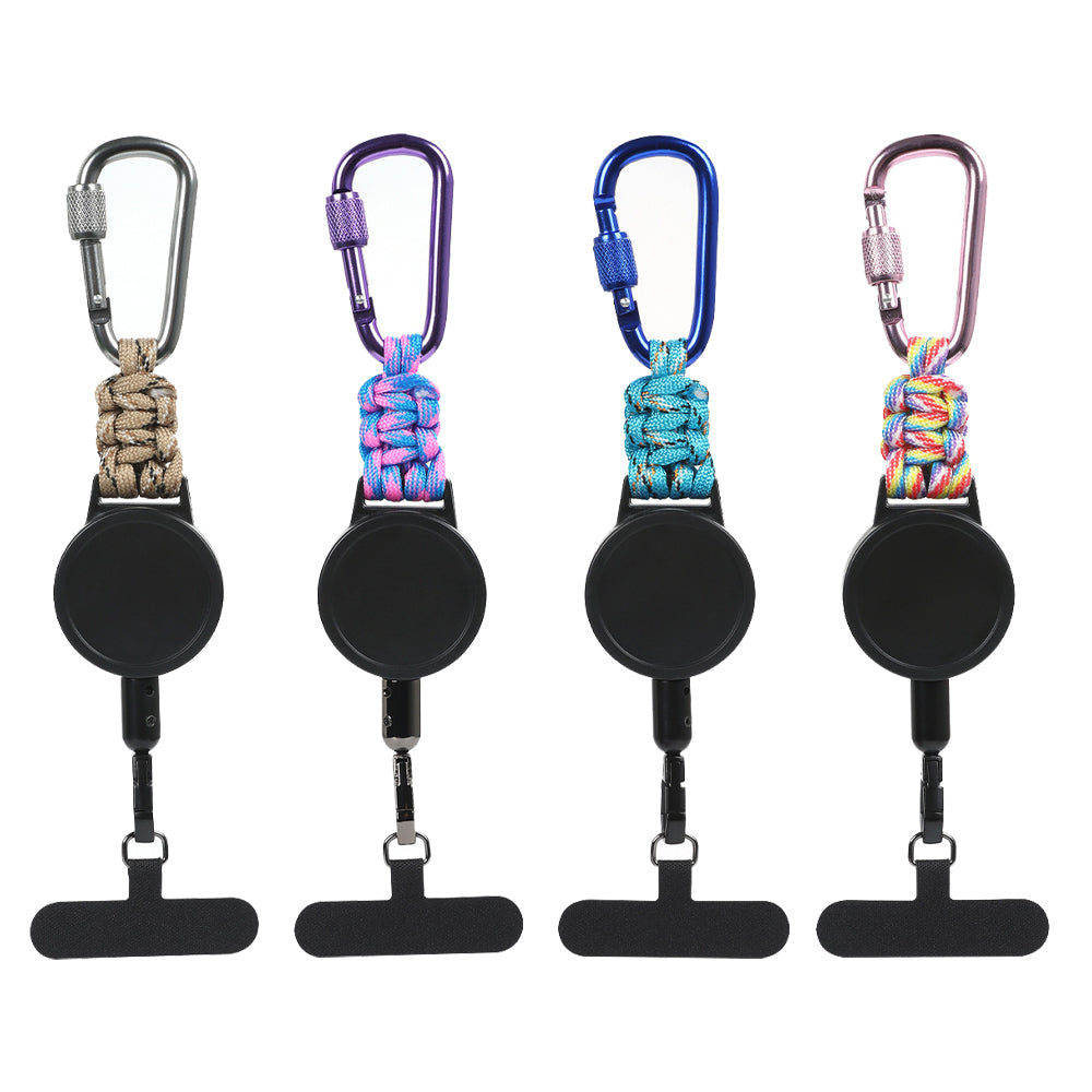 4Pcs Retractable Phone Tether with Carabiner